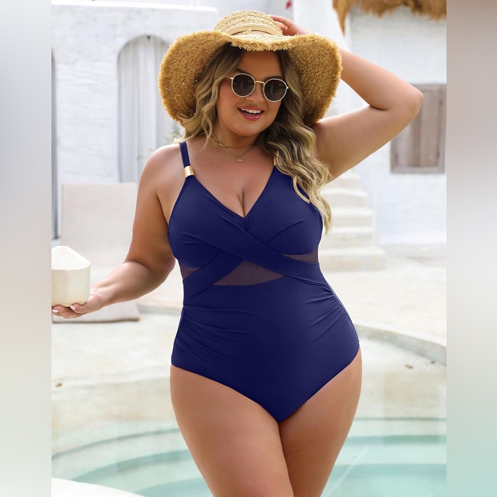 Elegant Navy One-Piece Swimsuit